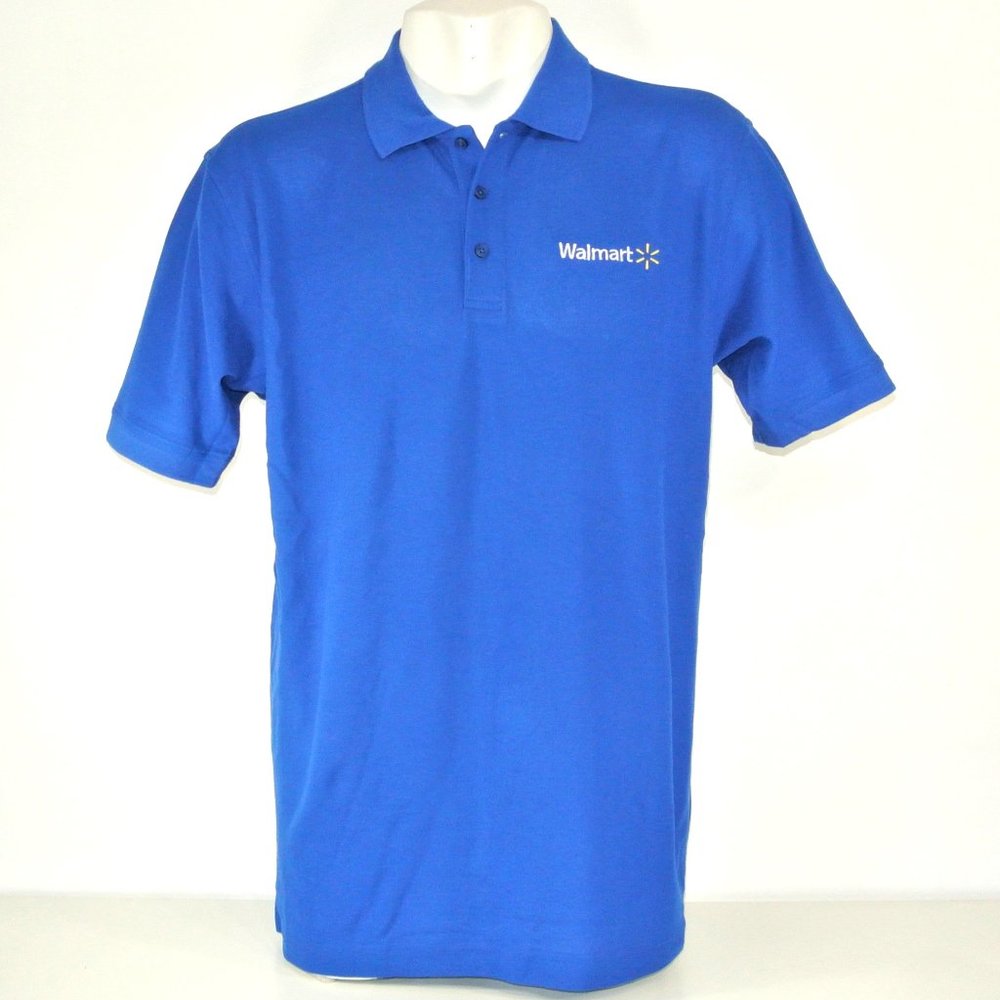 WALMART Associate Employee Uniform Polo Shirt Blue NEW Size M Medium